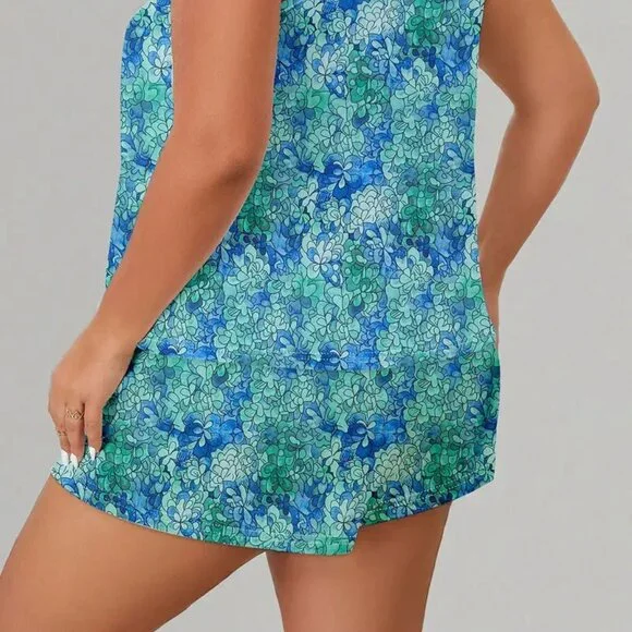 Women's Casual Pajamas Set  Plus Size Allover Floral Print  Round Neck NWT - Picture 10 of 10